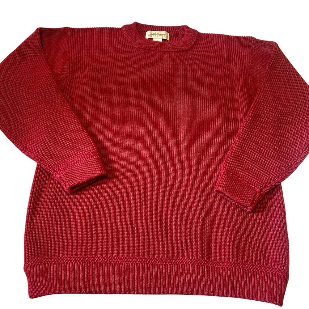 Vintage Patagonia Wool Chamonix Guide Sweater LARGE Burgundy Red Crewneck 51401